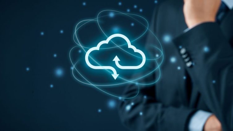 Imagem conceito representando a computação em nuvem no mundo corporativo